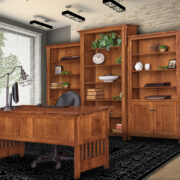 Boston 2 Door Credenza with Bookcase Topper - Image 2