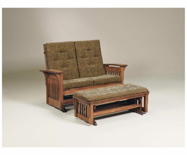 Bow Arm Slat Loveseat Glider